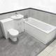 Suite De Salle De Bain Miranda 1050 Mm Blanc Brillant Avec Robinetterie Incluse