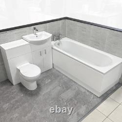 Suite de salle de bain Miranda 1050 mm blanc brillant avec robinetterie incluse