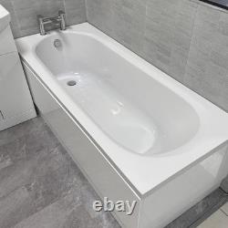 Suite de salle de bain Miranda 1050 mm blanc brillant avec robinetterie incluse