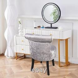 Tabouret de maquillage en velours capitonné, chaise à dossier bas rembourrée pour chambre à coucher ou dressing