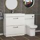 Turin 1300mm Blanc Brillant 2 Tiroirs Lavabo Bord Moyen Avec Toilettes Crosby Btw