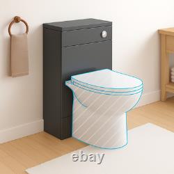 Unité de WC de salle de bain sur pied de 500 mm, dos au mur, préfabriquée en anthracite brillant