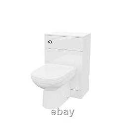 Unité de WC sur pied Vincent 500mm blanc brillant, toilette BTW et réservoir dissimulé.