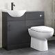 Unité De Combinaison De Meuble Lavabo Et Toilette Noir Alpin 950 Mm