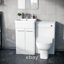 Unité de lavabo Afern 500 mm, unité WC et toilettes sans bride Debra dos au mur