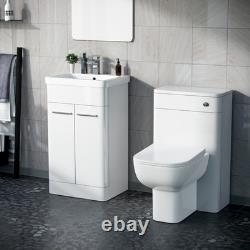 Unité de lavabo Afern 500 mm, unité WC et toilettes sans bride Debra dos au mur