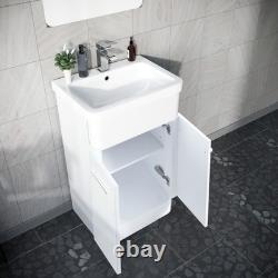 Unité de lavabo Afern 500 mm, unité WC et toilettes sans bride Debra dos au mur