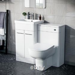 Unité de lavabo Afern 500 mm, unité WC et toilettes sans bride Debra dos au mur