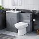 Unité De Lavabo En Kit Plat Nes Home 500mm Et Unité De Wc & Dos Au Mur Gris Clair