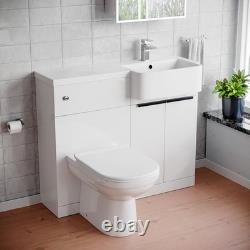 Unité de lavabo sur pied Nes Home RH avec poignées noires, unité WC et toilette