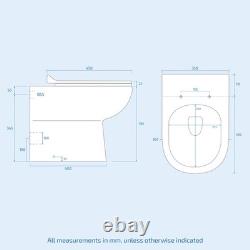 Unité de lavabo vanity Merton 500 mm à 2 tiroirs, meuble WC et WC dos au mur Elso gris