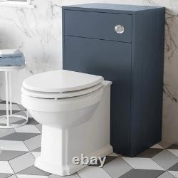 Unité de meuble de salle de bain 1820mm avec toilettes adossées au mur, étagère de rangement, combinaison de meubles bleus