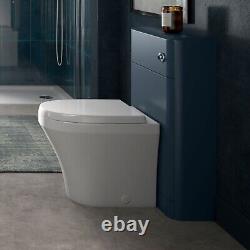 Unité de toilette Hudson Reed Sarenna 550mm bleue avec MFC, WC dos au mur, salle de bain moderne