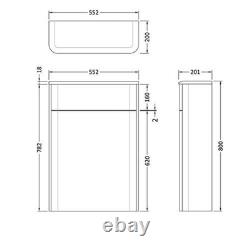 Unité de toilette Hudson Reed Sarenna WC dos au mur 552 mm de large Bleu minéral