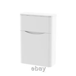 Unité de toilette WC Nuie Lunar dos au mur 550 mm de large blanc satiné