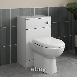 Unité de toilette et de lavabo de 1050mm avec vasque en céramique, meuble de salle de bain blanc combiné