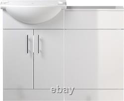 Unité de toilette et de vanité de salle de bain combinée avec lavabo de 1050mm blanc ASSEMBLÉE