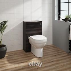 Unité de toilettes BTW en charbon de bois pour salle de bain - Cuvette de toilettes suspendue - Réservoir de WC - Toilettes pour salle d'eau