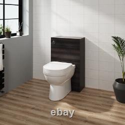 Unité de toilettes BTW en charbon de bois pour salle de bain - Cuvette de toilettes suspendue - Réservoir de WC - Toilettes pour salle d'eau