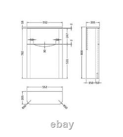 Unité de toilettes Nuie Lunar dos au mur 550 mm de large vert satin