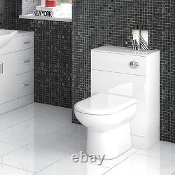 Unité de toilettes Nuie Mayford encastrée dans le mur 500mm de large x 330mm de profondeur, blanc brillant