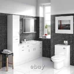 Unité de toilettes Nuie Mayford encastrée dans le mur 500mm de large x 330mm de profondeur, blanc brillant
