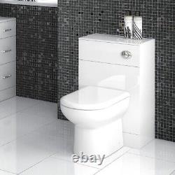 Unité de toilettes WC Nuie Mayford Back to Wall 600x330mm, salle de bain moderne, blanc brillant.