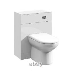 Unité de toilettes WC Nuie Mayford Back to Wall 600x330mm, salle de bain moderne, blanc brillant.