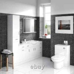 Unité de toilettes WC Nuie Mayford encastrée au mur, 600mm de largeur x 330mm de profondeur, blanc brillant.
