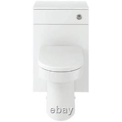Unité de toilettes dos au mur Signature Skyline 500mm de largeur, finition blanche brillante