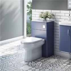 Unité de toilettes murales Delphi Direction Back to Wall WC de 505mm de largeur en bleu azur
