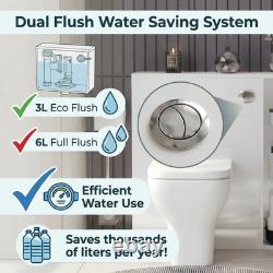 Unité de toilettes murales arrière 800 mm, meuble WC blanc avec rangement