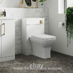 Unité de toilettes murales compactes Nuie Arno, finition brillante blanche, 500x260mm, salle de bain moderne.