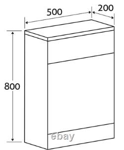 Unité de toilettes suspendue Newton Grey Oak avec réservoir encastré pour salle de bains