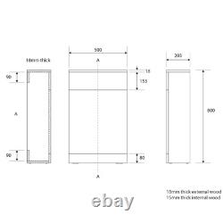 Unité de toilettes suspendue Newton Grey Oak avec réservoir encastré pour salle de bains