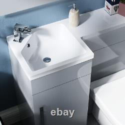 Unité de vanité LH de 900 mm avec lavabo et toilette BTW Nes Home Grey Cloakroom