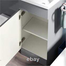 Unité de vanité Nes Home Grey 900mm avec lavabo et toilettes sans rebord