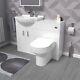 Unité De Vanité Nes Home White 1050mm Avec Unité Wc Et Toilettes Dos Au Mur