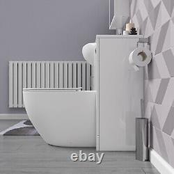 Unité de vanité Nes Home White de 1050 mm avec unité WC et toilettes rondes dos au mur