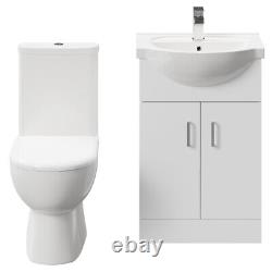 Unité de vanité à 2 portes Lima Gloss White 550mm en gros pour salle de bain et toilette à dos ouvert