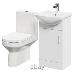 Unité de vanité à une porte Wholesale Domestic Neiva Gloss White 450mm et toilette à dos ouvert