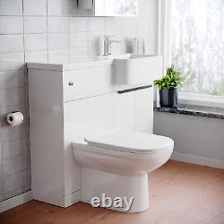 Unité de vanité autonome Nes Home RH avec poignées noires, unité de WC et toilettes.