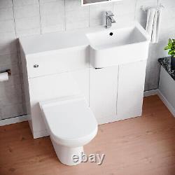 Unité de vanité autonome Nes Home RH avec poignées noires, unité de WC et toilettes.