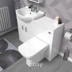 Unité de vanité blanche Nes Home 1050mm avec unité de toilettes et toilette dos au mur