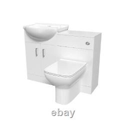 Unité de vanité blanche Nes Home 1050mm avec unité de toilettes et toilette dos au mur