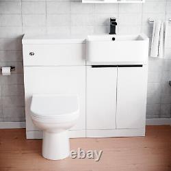 Unité de vanité de lavabo Nes Home avec poignées noires pour main droite, avec robinet, unité de WC et toilettes