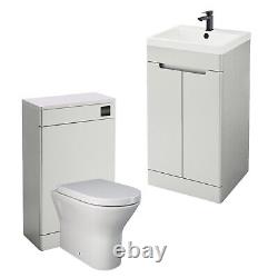 Unité de vanité de lavabo de salle de bain de luxe Matt Grey comprenant une suite de toilettes RAK