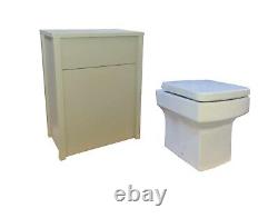 Unité de vanité moderne dos à dos et cuvette de toilette carrée blanche
