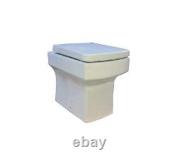 Unité de vanité moderne dos à dos et cuvette de toilette carrée blanche