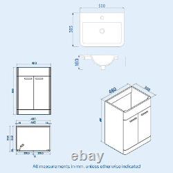 Unité de vasque de vanité Nes Home 500mm, unité de WC et toilette Elso dos au mur Anthracite